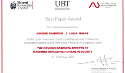 PSUT Student Laila Malas Wins First Place for a Study that Aligns Human Role with Technological Progress